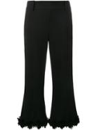 Creatures Of The Wind Fringed Flared Trousers, Women's, Size: 8, Black, Virgin Wool