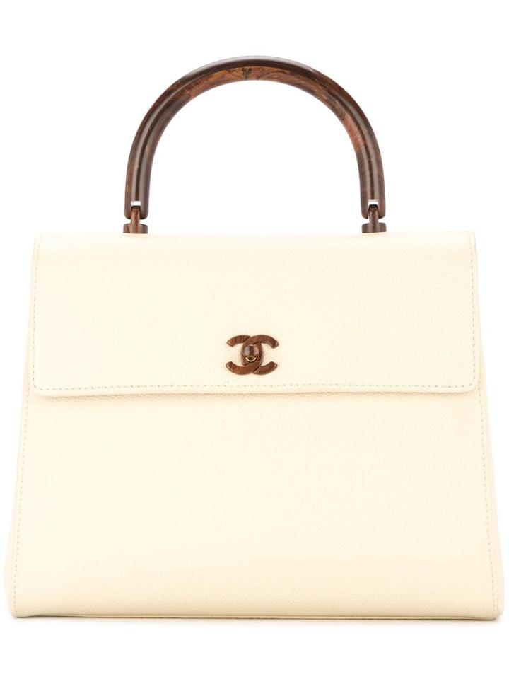 Chanel Vintage Structured Tote Bag - Nude & Neutrals