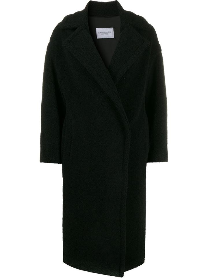 Forte Dei Marmi Couture Oversized Logo Coat - Black