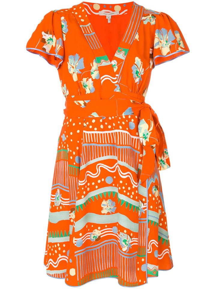Marc Jacobs - Poppy Wrap Dress - Women - Silk/viscose - 4, Yellow/orange, Silk/viscose