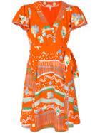 Marc Jacobs - Poppy Wrap Dress - Women - Silk/viscose - 4, Yellow/orange, Silk/viscose