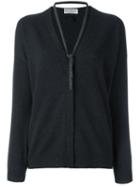 Brunello Cucinelli V-neck Cardigan, Women's, Size: Large, Grey, Virgin Wool/cashmere/silk