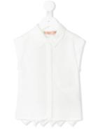 No21 Kids - Embroidered Hem Shirt - Kids - Cotton/polyester/spandex/elastane - 8 Yrs, White