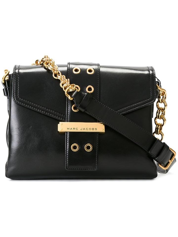 Marc Jacobs Lock And Strap Shoulder Bag, Women's, Black, Calf Leather
