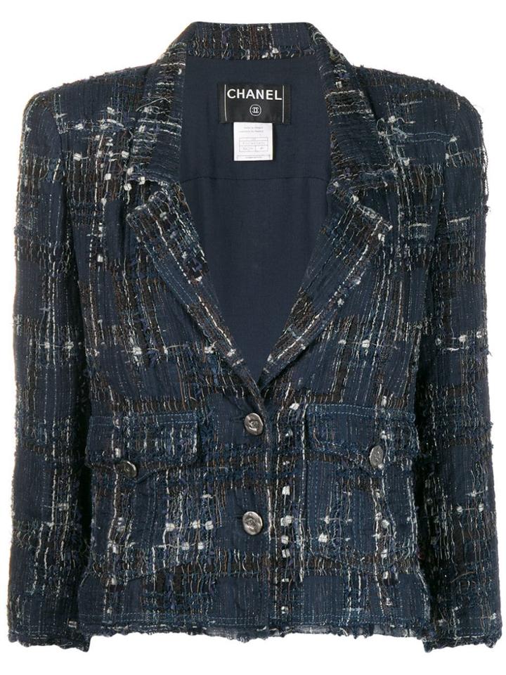 Chanel Vintage 2006 Bouclé Jacket - Blue