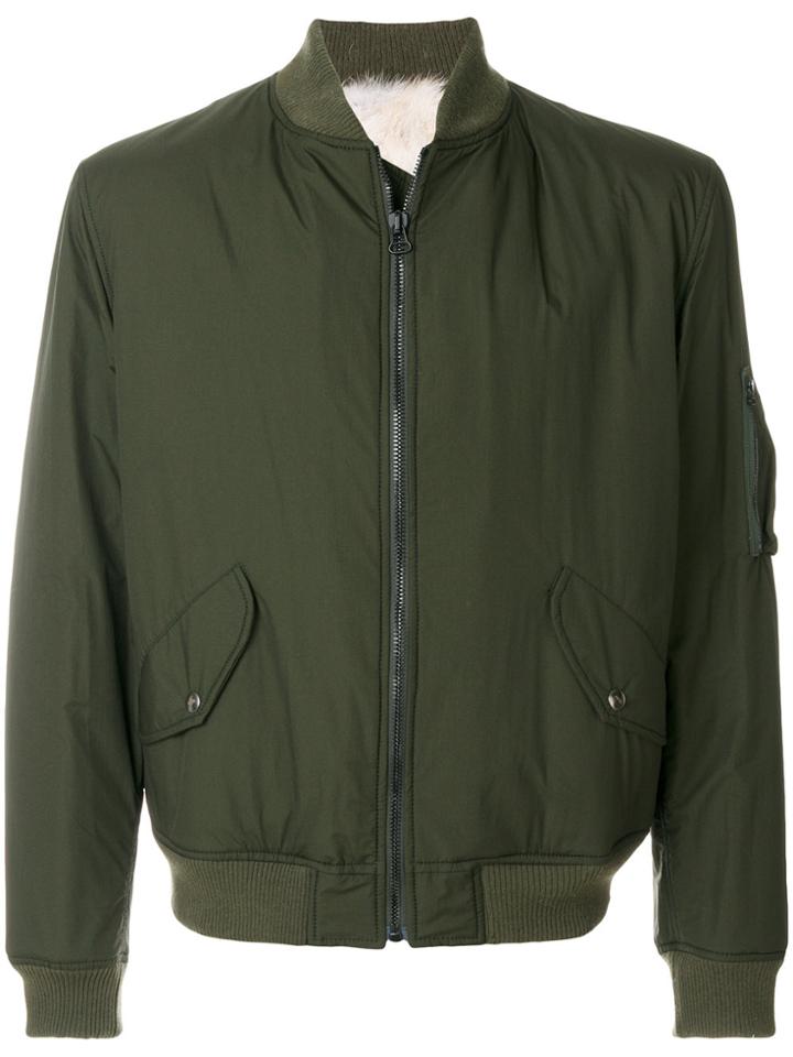 As65 Bomber Jacket With Fox Fur Lining - Green
