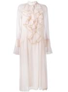 See By Chloé Ruffled Midi Dress, Women's, Size: 38, Pink/purple, Polyester/viscose
