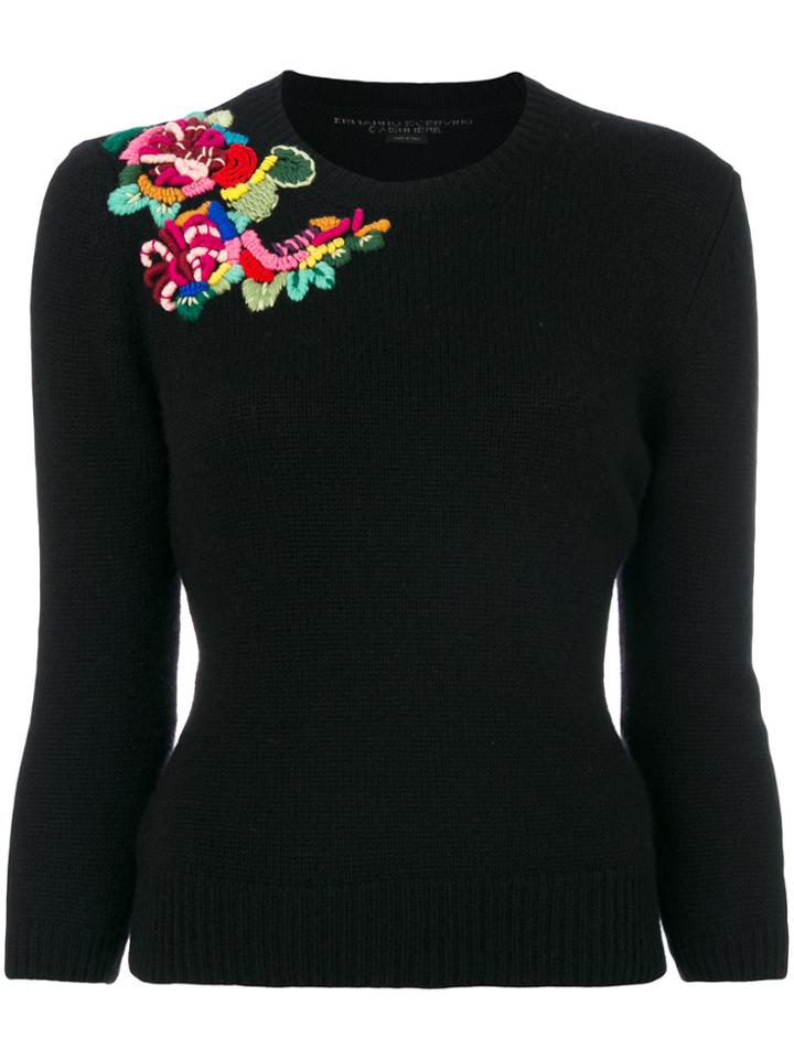 Ermanno Scervino Embroidered Detail Jumper - Black