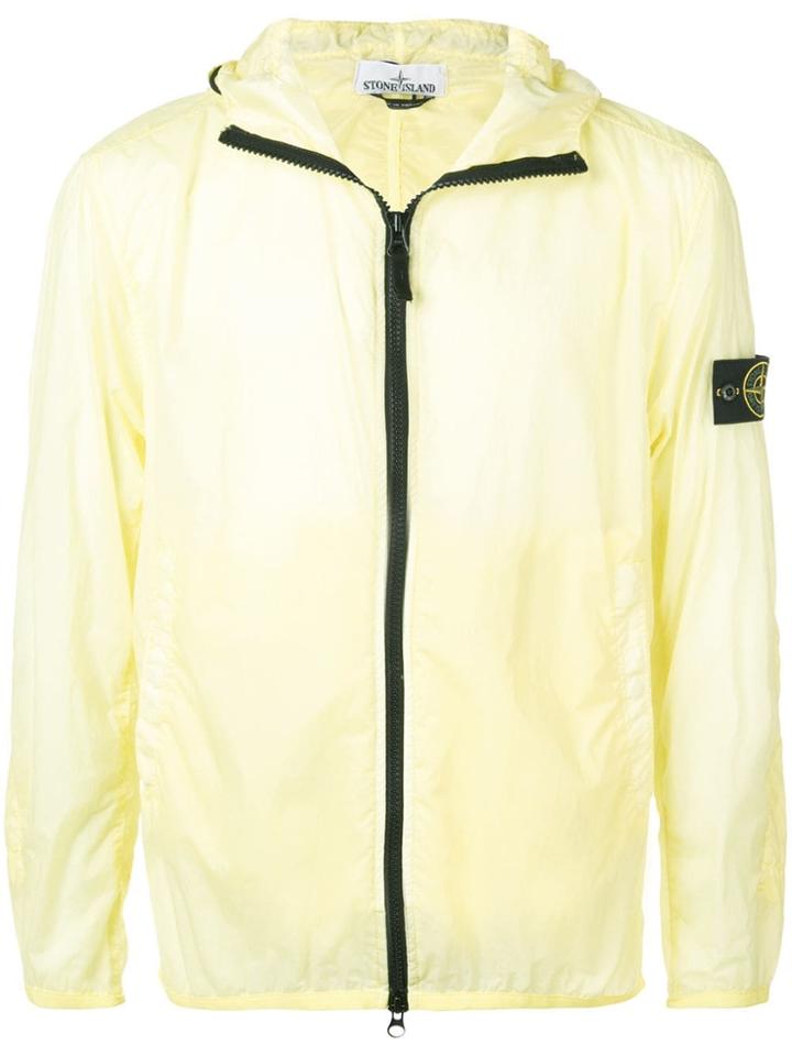 Stone Island Logo Zipped Jacket - Yellow