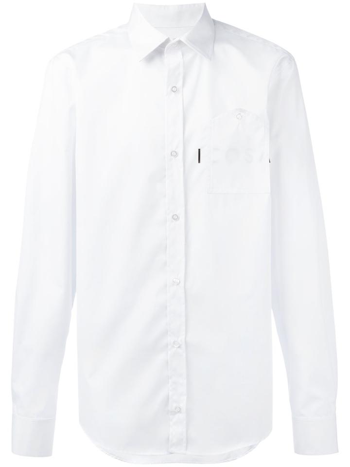 Icosae Button-up Shirt, Men's, Size: Small, White, Cotton