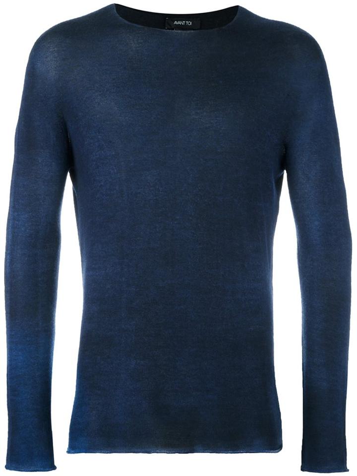 Avant Toi Crew Neck Jumper, Men's, Size: Large, Blue, Silk/cashmere