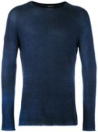 Avant Toi Crew Neck Jumper, Men's, Size: Large, Blue, Silk/cashmere