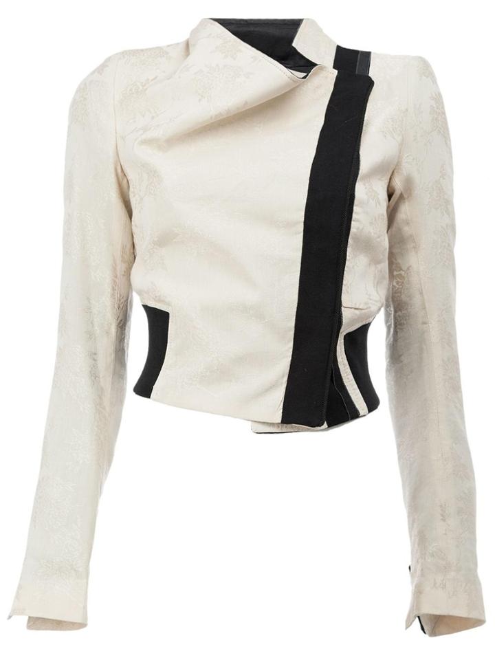 Ann Demeulemeester Cropped Biker Jacket - Nude & Neutrals