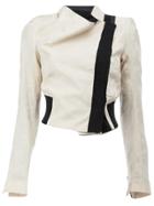 Ann Demeulemeester Cropped Biker Jacket - Nude & Neutrals
