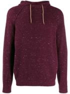 Brunello Cucinelli Hooded Speckled-knit Jumper - Red