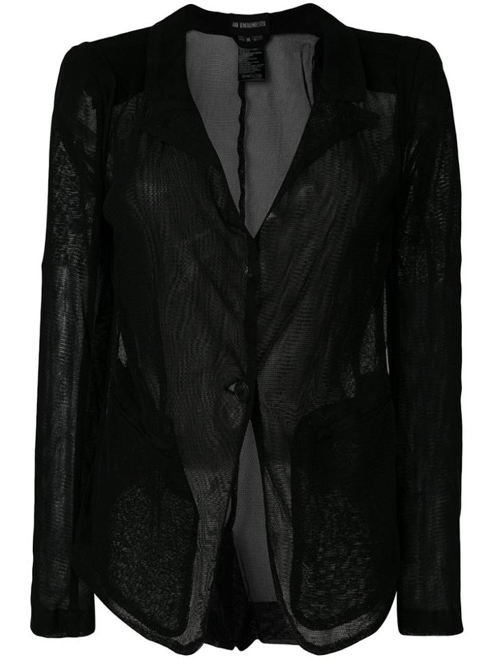 Ann Demeulemeester Sheer Blazer - Black