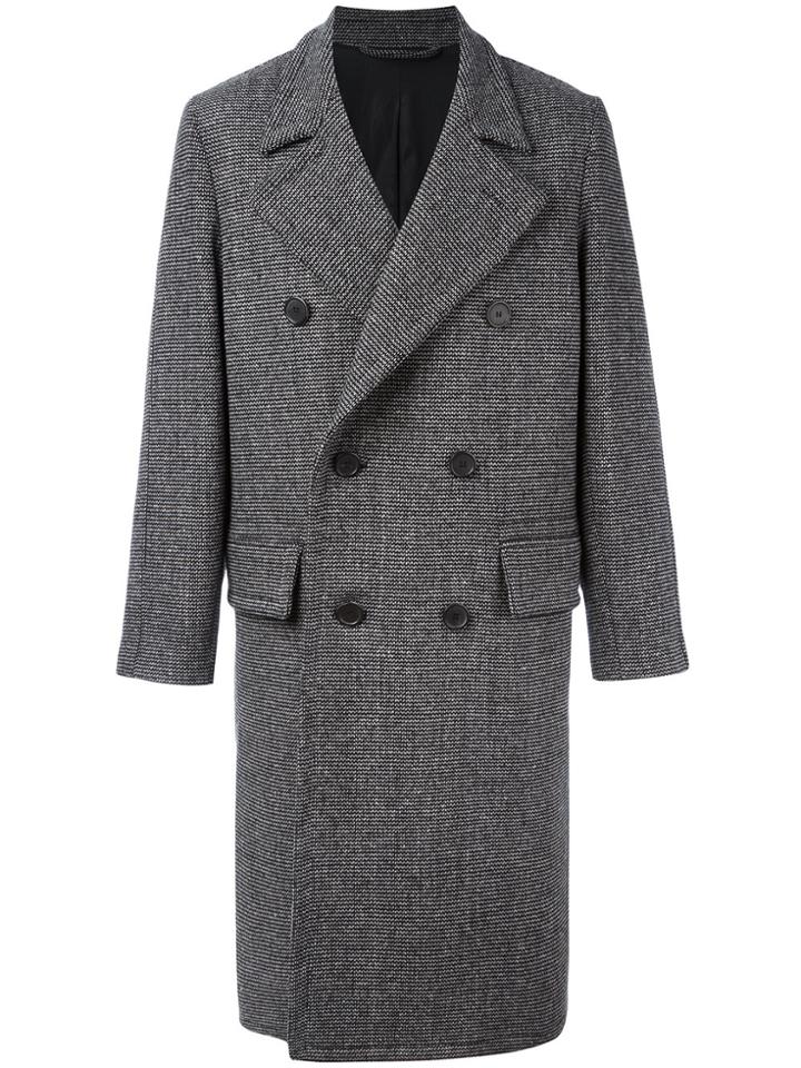 Ami Alexandre Mattiussi Double Breasted Oversize Coat - Black