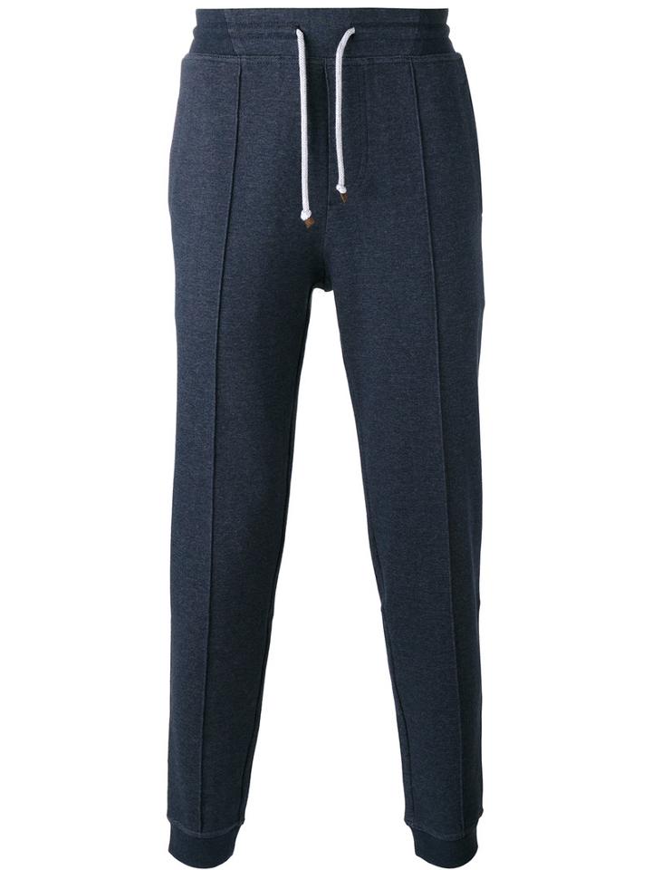 Brunello Cucinelli Drawstring Track Pants, Men's, Size: Xxxl, Blue, Cotton/polyamide