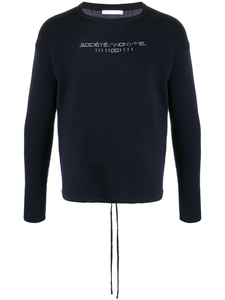 Société Anonyme Stitched Logo Jumper - Blue