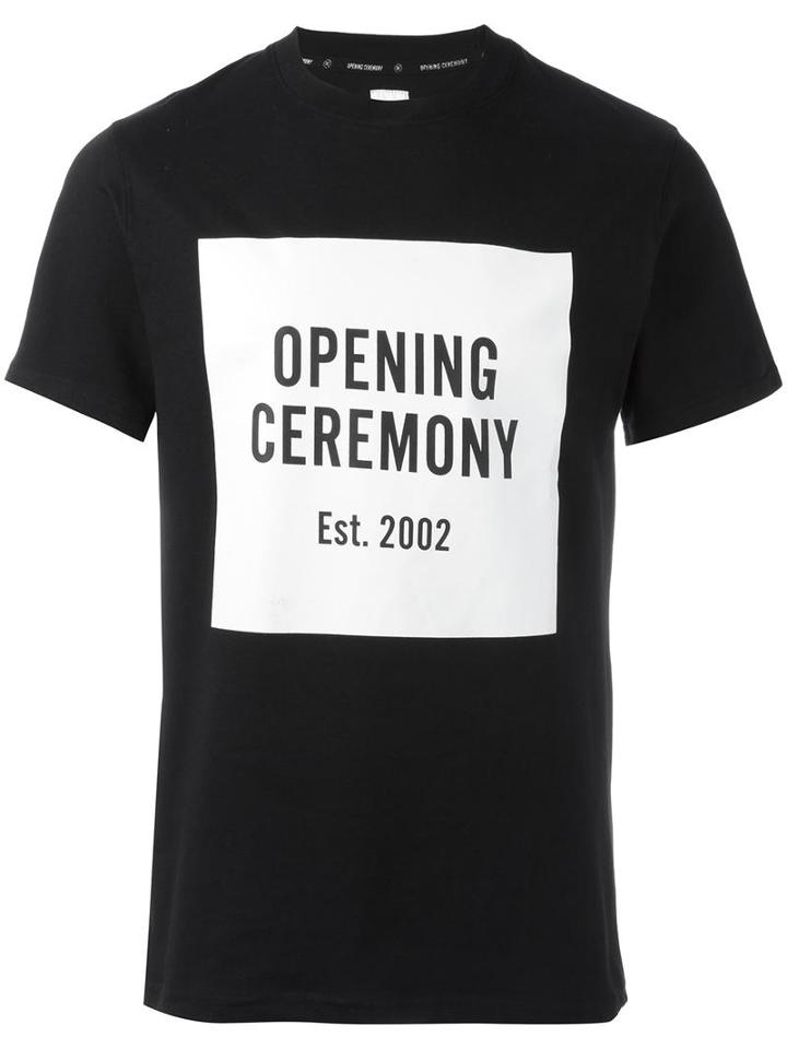 Opening Ceremony Logo Print T-shirt, Adult Unisex, Size: Large, Black, Cotton