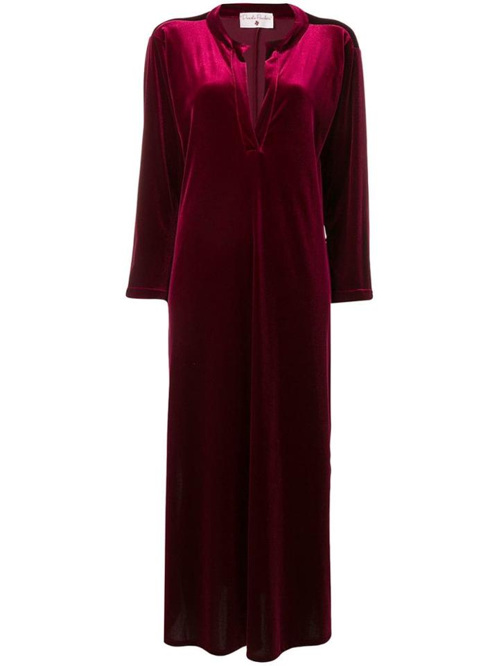 Daniela Pancheri Velvet Shift Dress - Red
