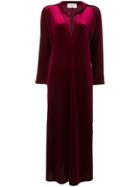 Daniela Pancheri Velvet Shift Dress - Red