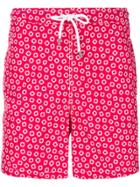 Kiton Printed Swim Shorts - Red