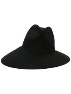 Gucci Asymmetrical Wide Brim Hat, Size: Medium, Black, Rabbit Fur Felt/viscose/cotton