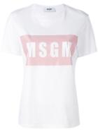 Msgm - Logo Print T-shirt - Women - Cotton - L, White, Cotton