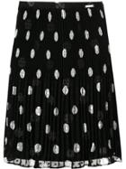 Liu Jo Pleated Polka Dot Print Skirt - Black