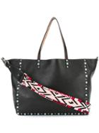 Valentino 'rockstud Rolling Noir' Shopper Tote, Women's, Black