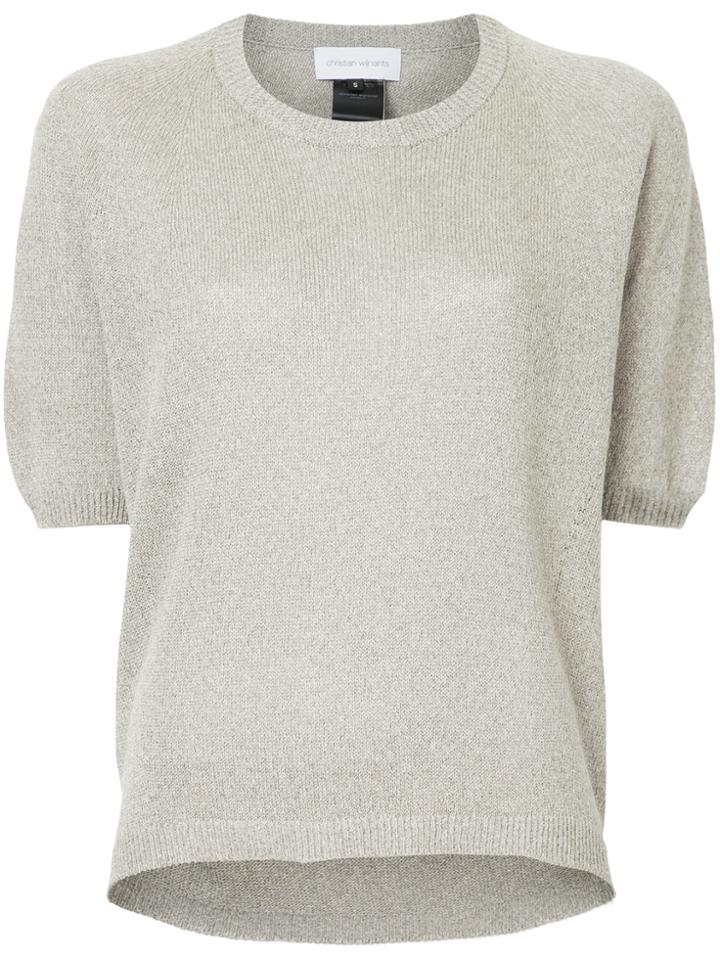 Christian Wijnants Knitted Short Sleeve Top - Grey