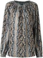 Tom Ford Snakeskin Print Zipped Blouse, Women's, Size: 40, Silk