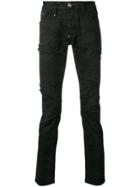 Philipp Plein Camouflage Distressed Jeans - Black
