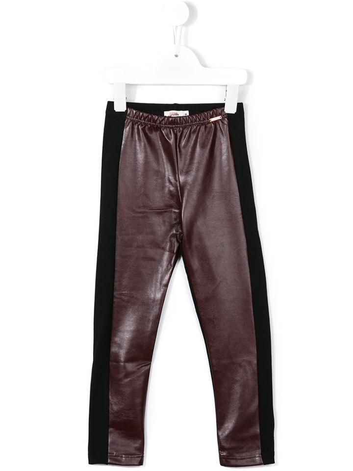 Junior Gaultier Leather Effect Front Panel Leggings, Girl's, Size: 10 Yrs, Black