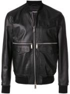 Dsquared2 Pocket Leather Jacket - Black