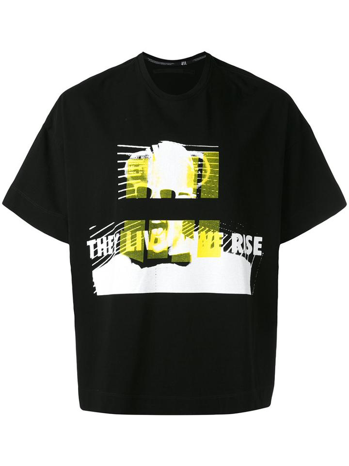 Julius - Elephant Print Boxy T-shirt - Men - Cotton - Ii, Black, Cotton