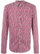 Love Moschino Logo Print Shirt, Men's, Size: Large, Red, Cotton/spandex/elastane