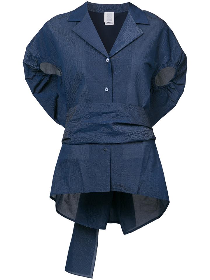 Rosie Assoulin Belted Oversized Top - Blue
