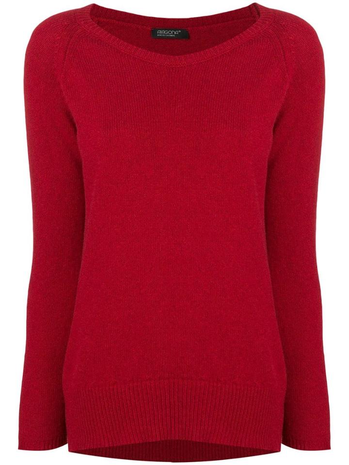 Aragona Cashmere Scoop Neck Sweater - Red