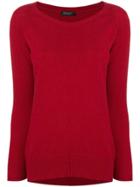 Aragona Cashmere Scoop Neck Sweater - Red