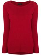 Aragona Cashmere Scoop Neck Sweater - Red