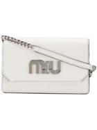 Miu Miu Logo Plaque Shoulder Bag - White