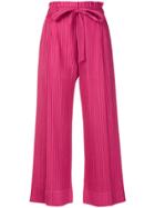 Pleats Please By Issey Miyake Pleated Trousers - Pink & Purple