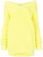 Balenciaga Long Sleeve V Neck Sweater - Yellow & Orange