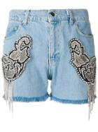 Marco Bologna Embellished Cut Off Shorts - Blue