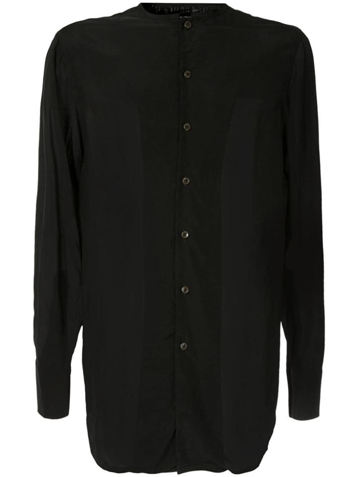 Song For The Mute Oversized Collarless Shirt - Black