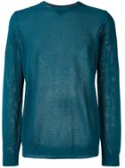 Roberto Collina Perforated Detail Jumper - Blue