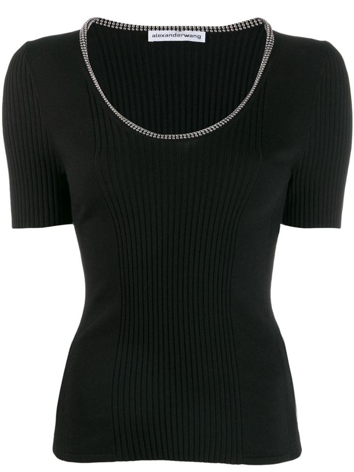 Alexander Wang Ribbed Studded T-shirt - Black