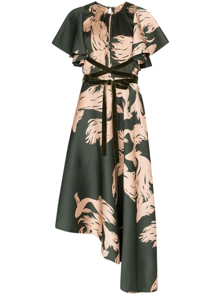 Johanna Ortiz Depetar De La Esencia Fish Print Dress - Green
